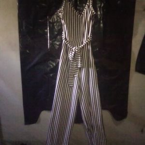 Black and white stripe jumpsuit size Medium